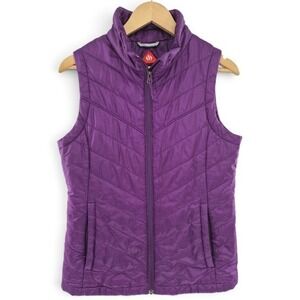 Columbia Puffer Vest Womens Size Medium Purple Omni-Heat Quilted Insulated Layer